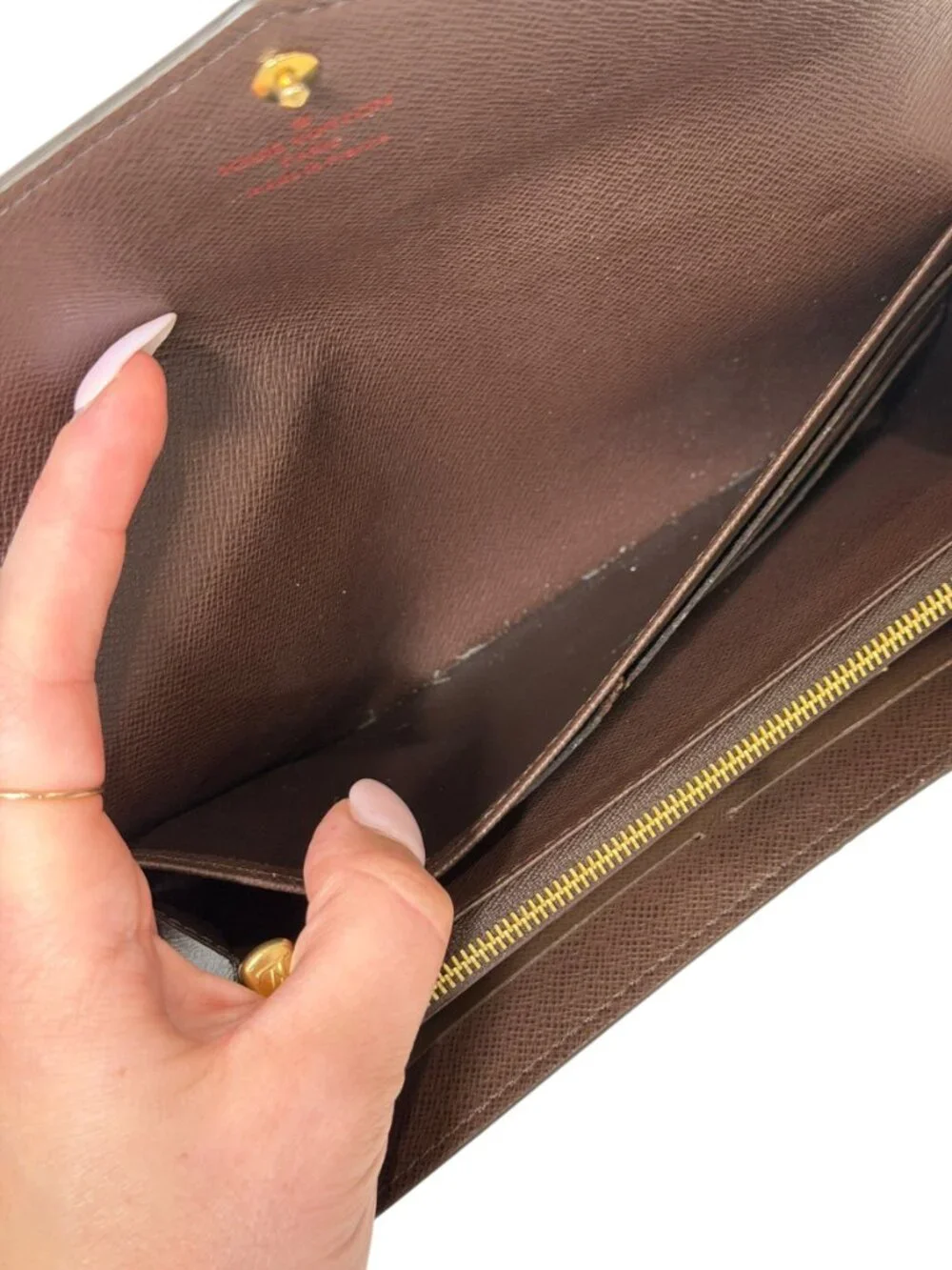 Louis Vuitton 2020 France Brown Damier Sarah Flap Wallet AS IS